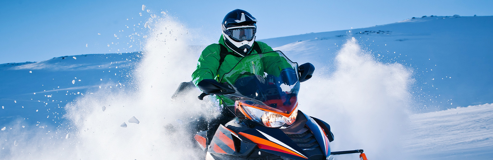 Person riding a snowmobile